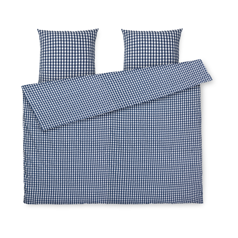 Juna Bæk&Bolge bed set 220x220 cm Dark blue-white | Scandinavian Design | Bed sets | Blue