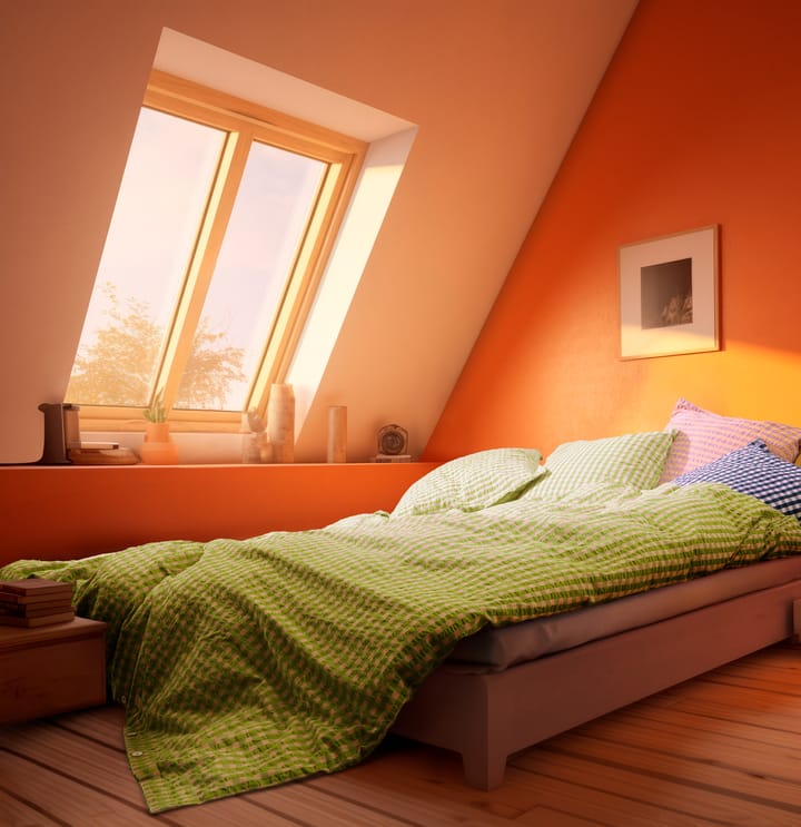 Bæk&Bølge bed set 220x220 cm - Green-light pink - Juna