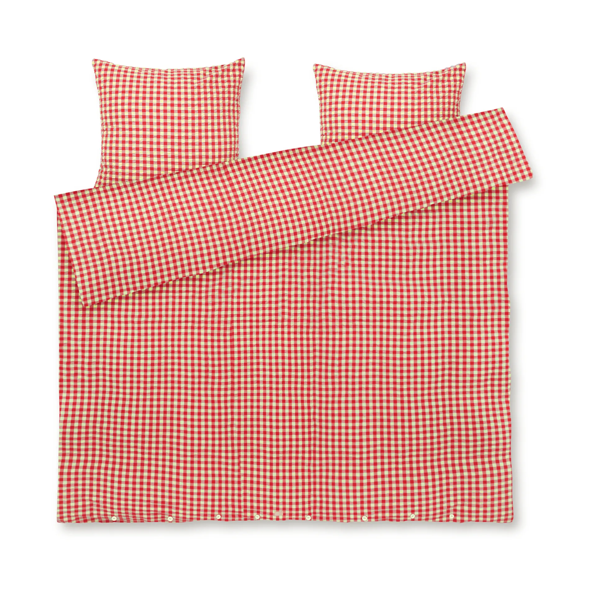 Bæk&Bølge bed set 220x220 cm, Red-yellow Juna