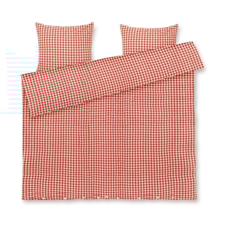 Juna Bæk&Bølge bed set 220x220 cm Red-yellow