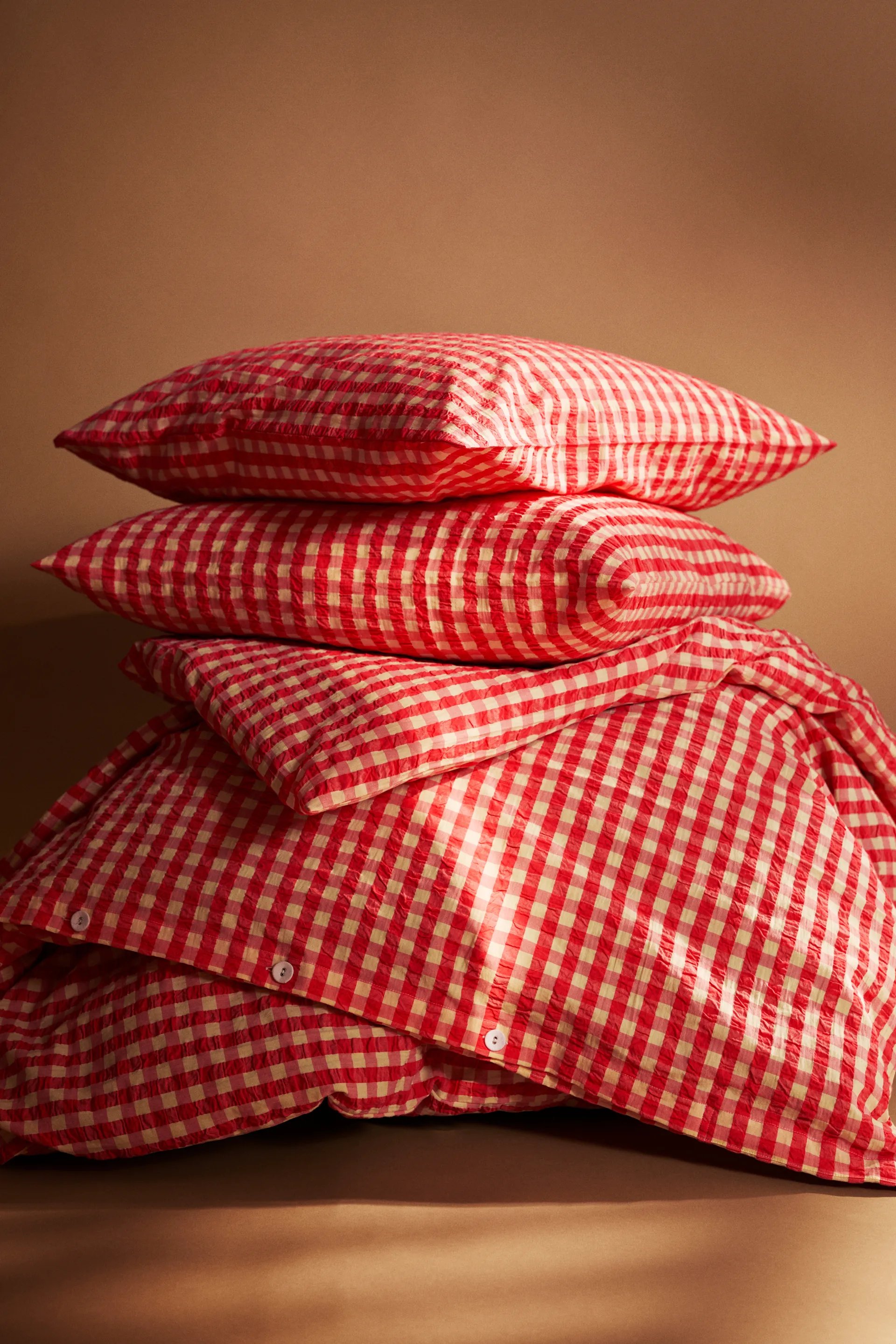 Bæk&Bølge bed set 220x220 cm, Red-yellow Juna