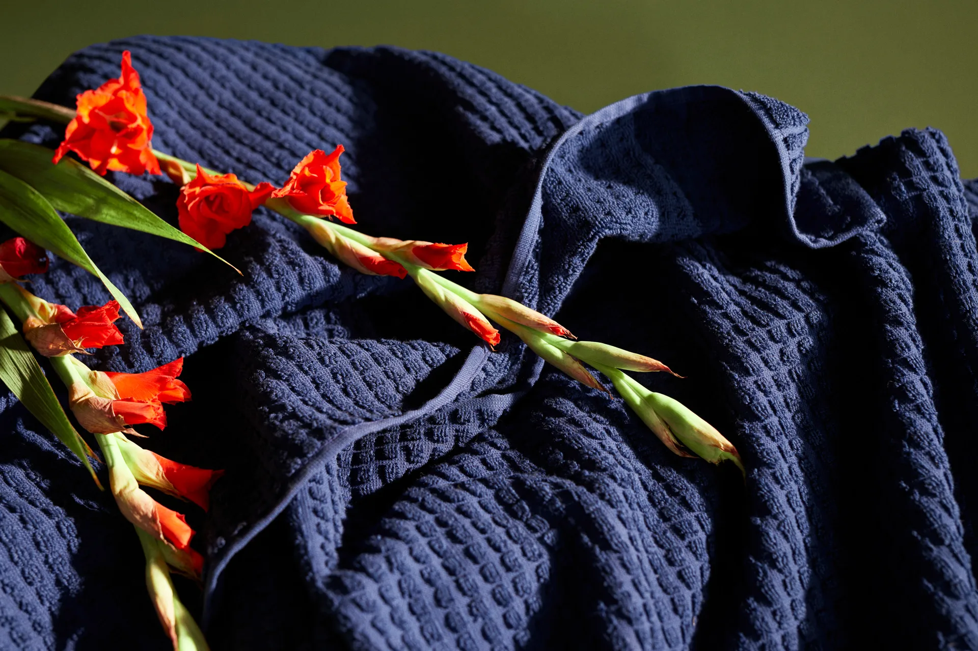 Check towel 50x100 cm, Navy blue Juna