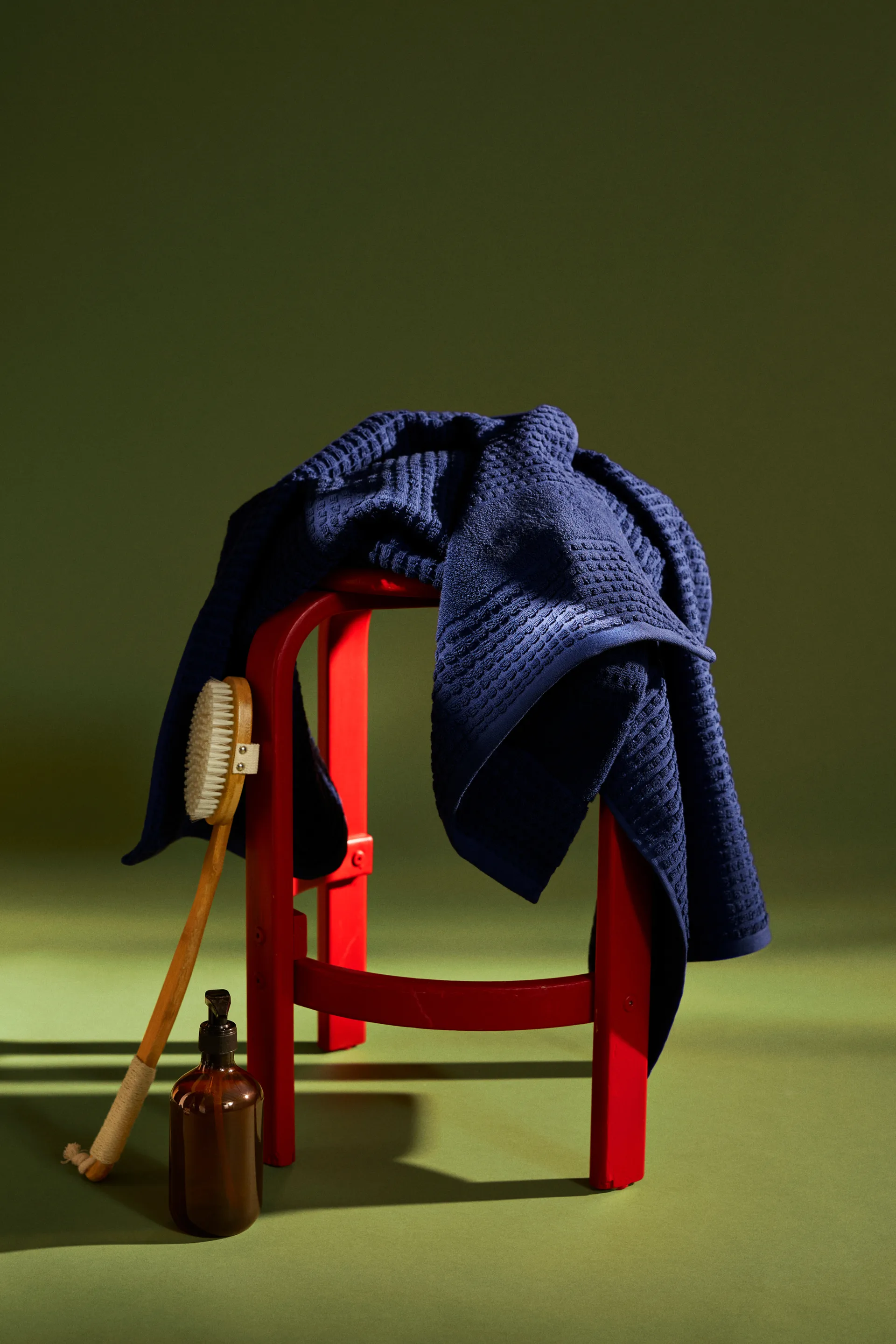 Check towel 50x100 cm, Navy blue Juna