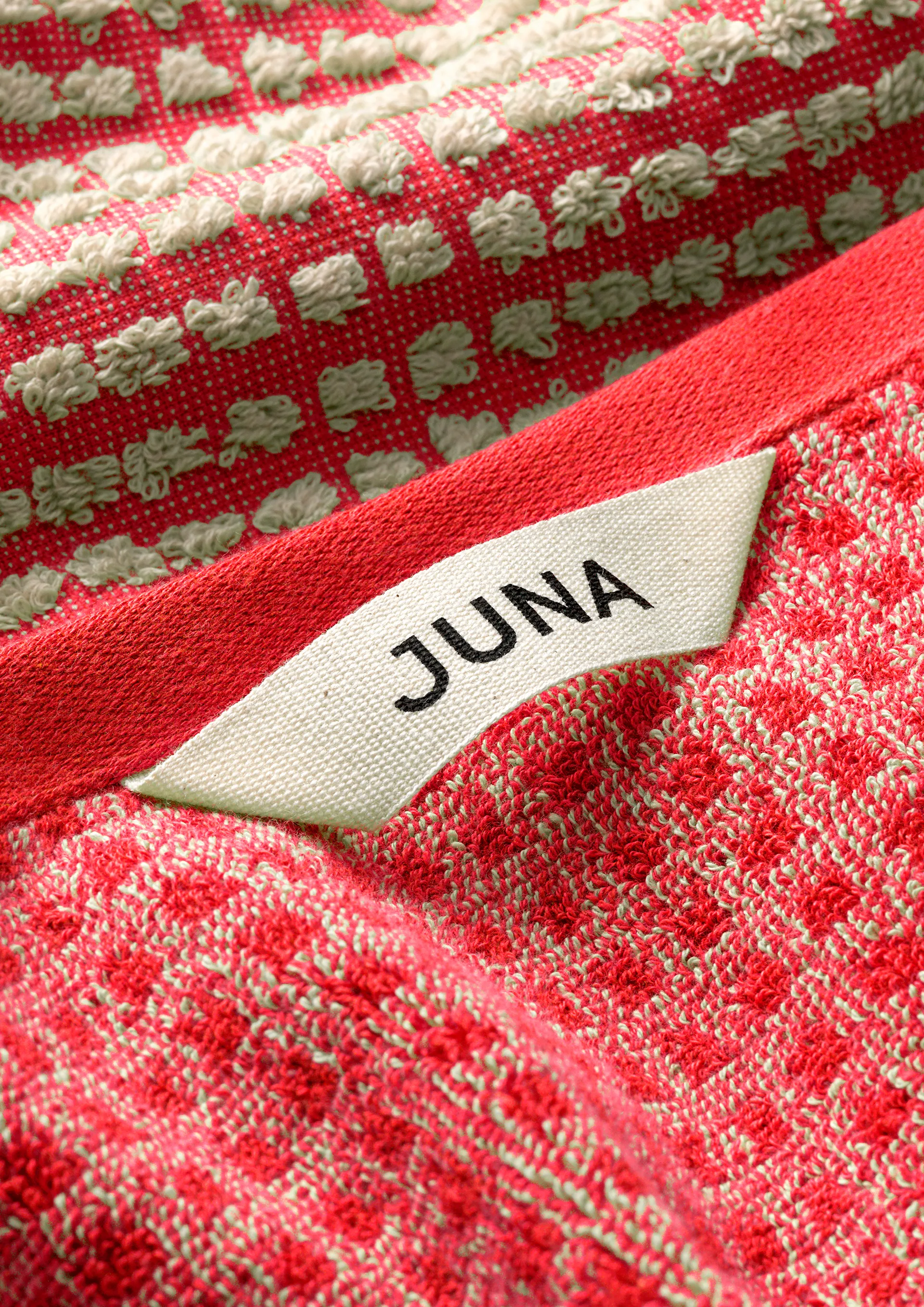 Check towel 50x100 cm, Red-sand Juna
