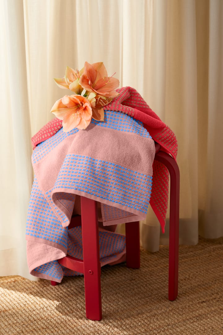 Check towel 70x140 cm, Soft pink-blue Juna