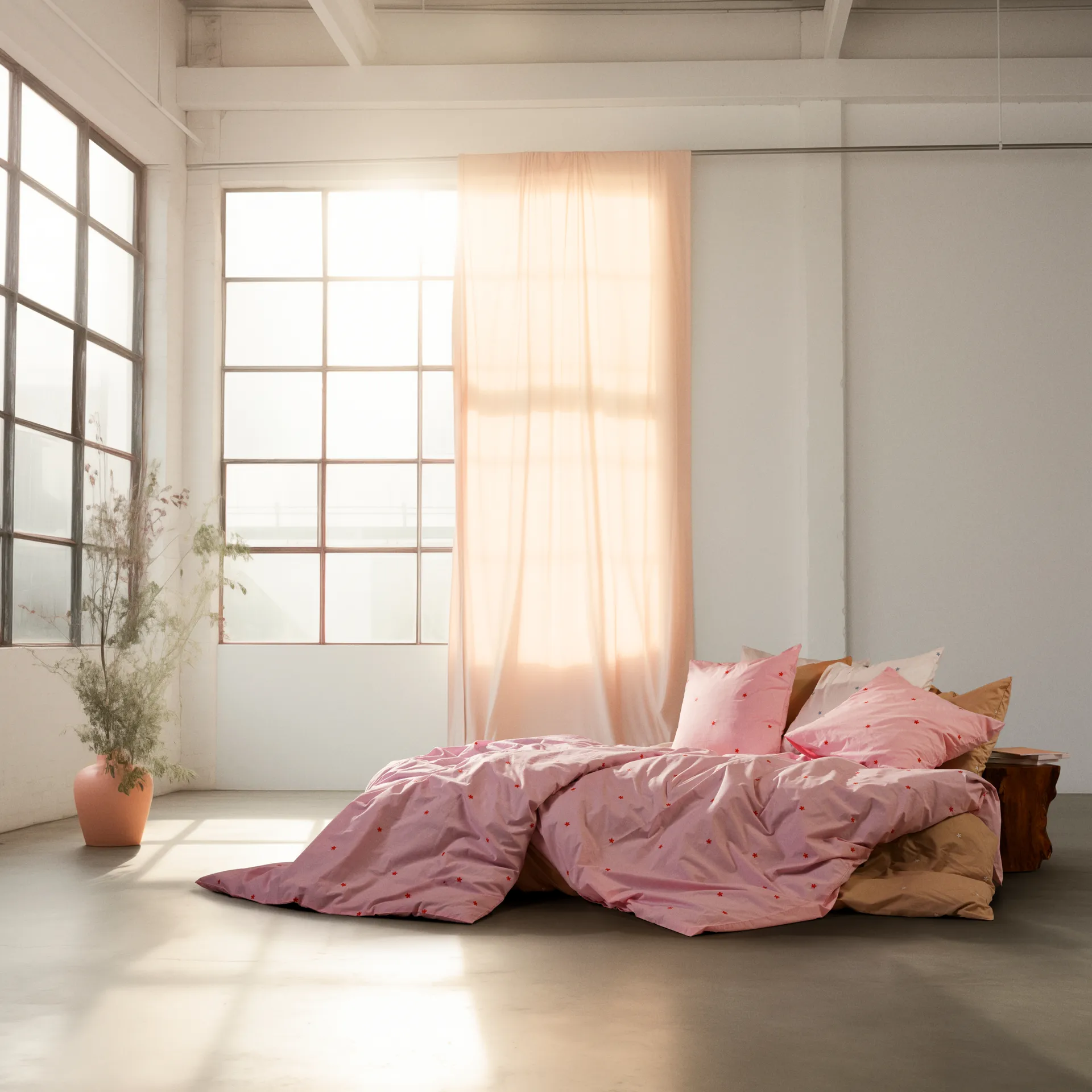 Daisy bed set 220x220 cm, Pink-red Juna