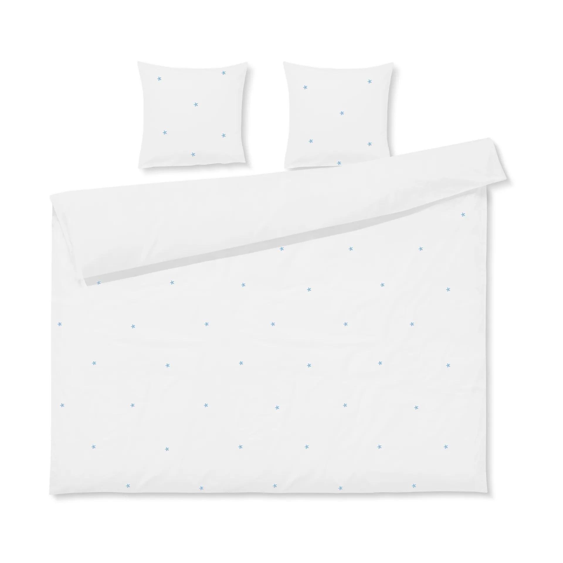 Daisy bed set 220x220 cm, White-light blue Juna