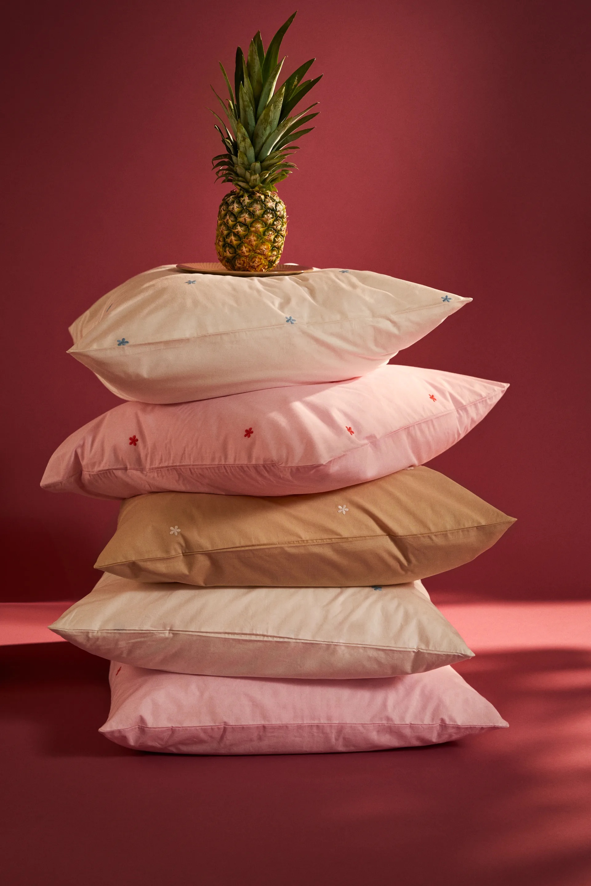 Daisy bed set 220x220 cm, White-light blue Juna