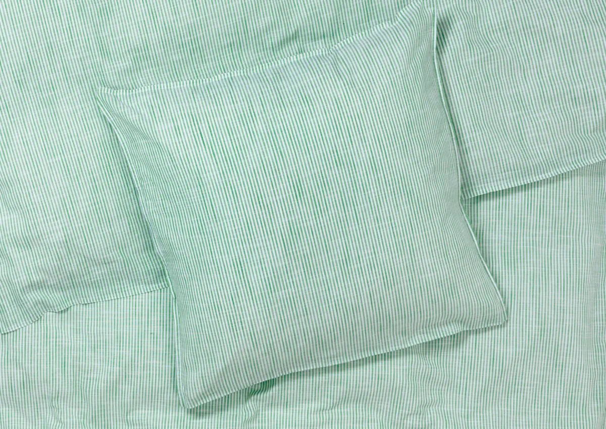 Monochrome Lines bedding set 150x210 cm, Green-white Juna