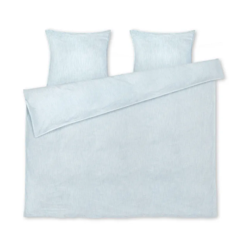Juna Monochrome Lines bedding set 220x220 cm Light blue-white