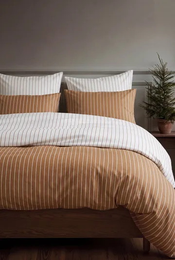 Soft duvet cover set, 150x210/50x60 cm - Caramel-offwhite - Juna