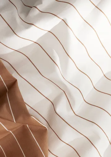 Soft duvet cover set, 220x220/2x50x60 cm - Offwhite-caramel - Juna