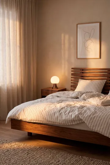Soft duvet cover set, 220x220/2x50x60 cm - Offwhite-caramel - Juna