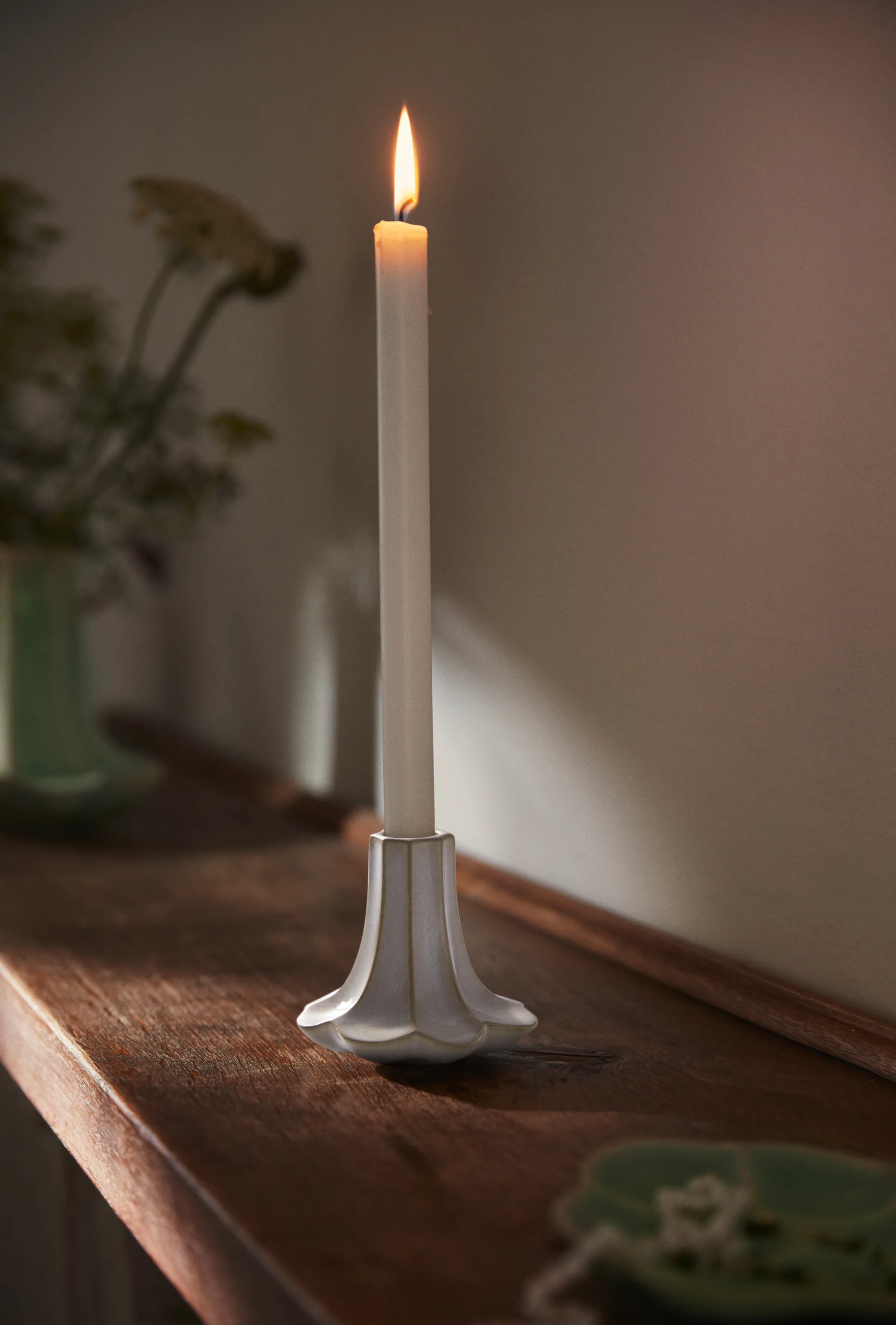 Chanterelle candleholder, Sand, 10 cm Kähler