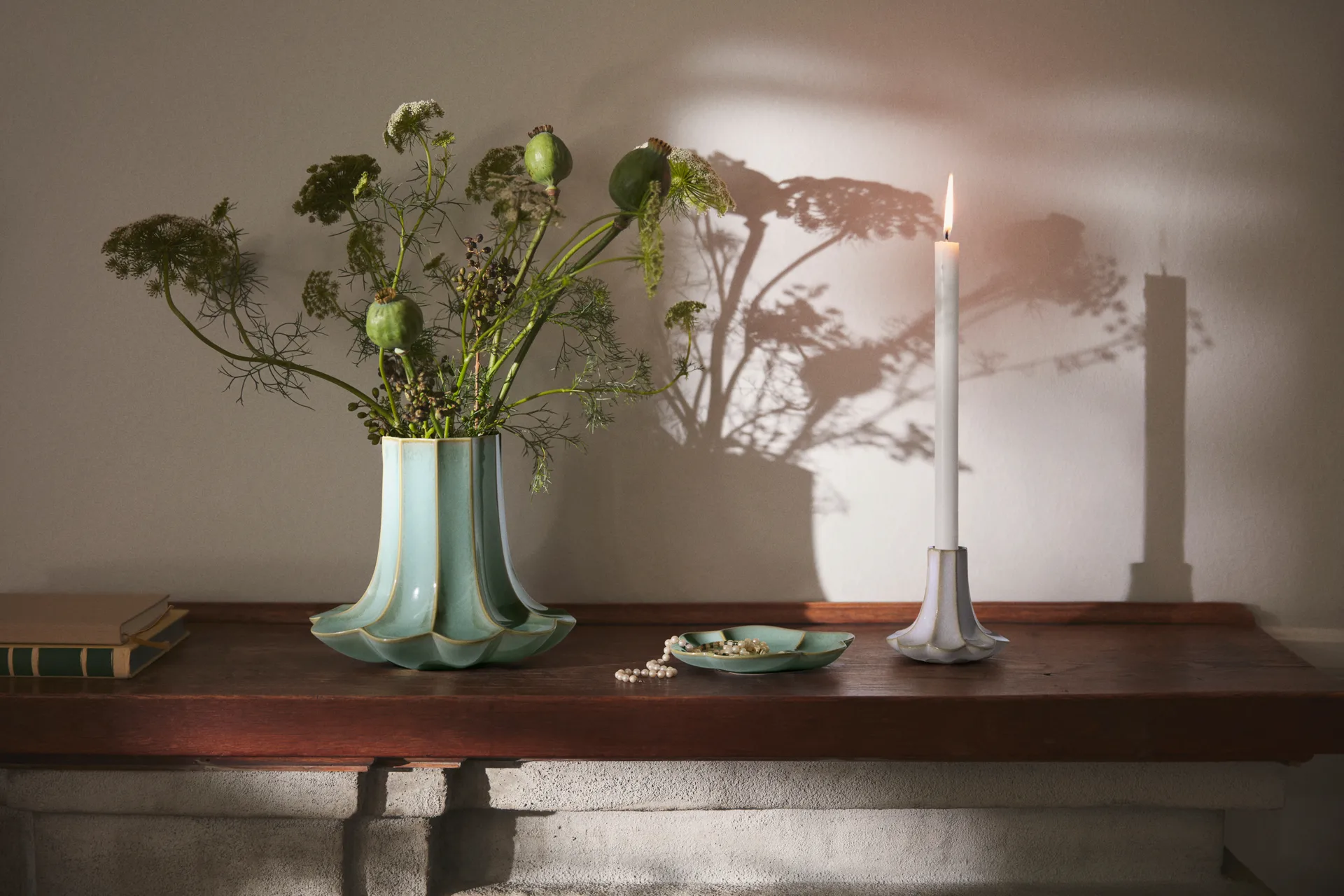 Chanterelle vase, Green, 20.5 cm Kähler