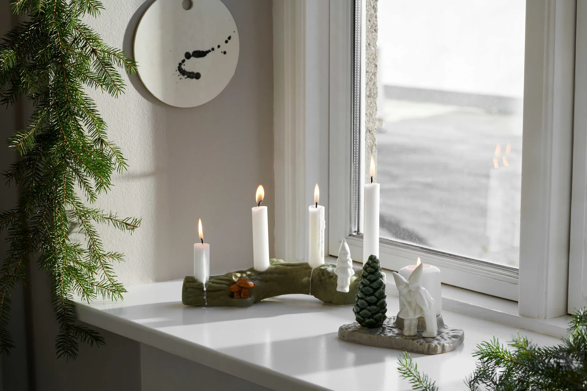 Christmas Tales advent candle holder mushroom, Green Kähler