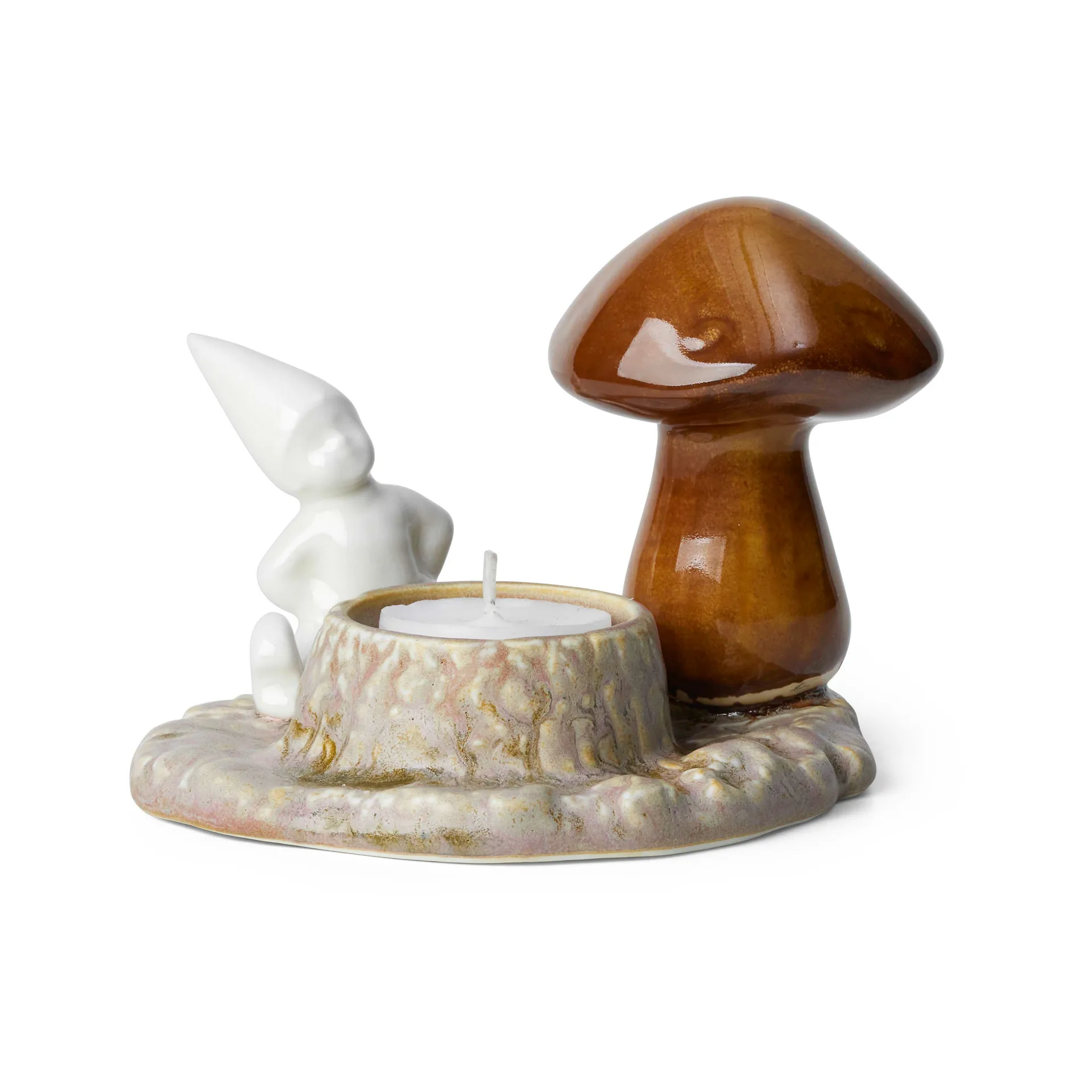 Christmas Tales tea light holder mushroom, White Kähler