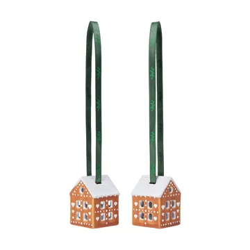 Gingerbread Christmas hanging 5 cm 2-pack - Brown - Kähler