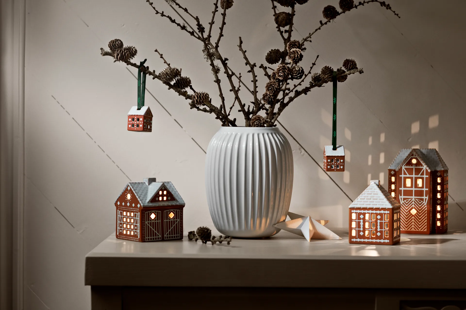 Gingerbread Christmas hanging 5 cm 2-pack, Brown Kähler