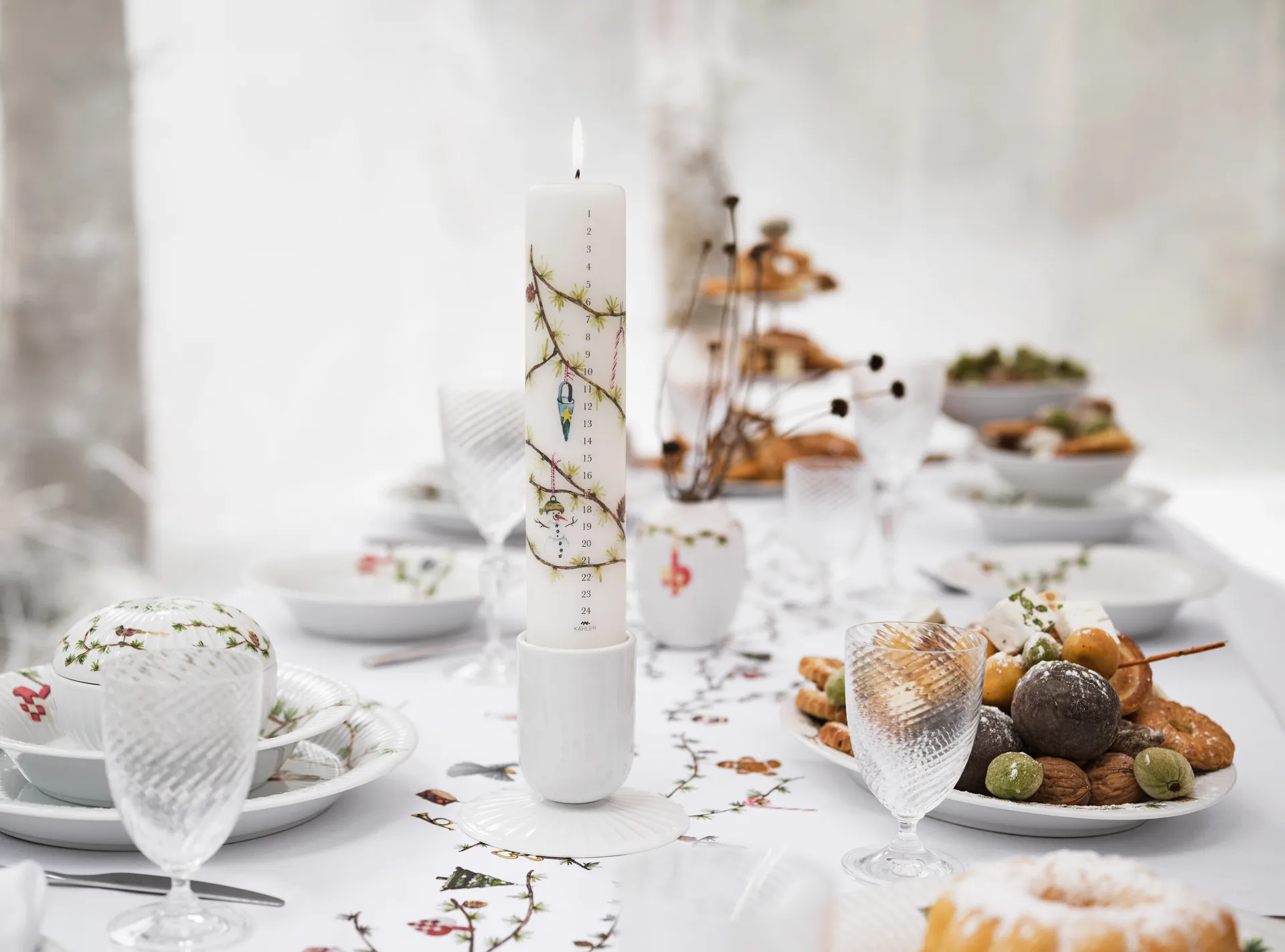 Hammershøi Advent candle 5 cm, White Kähler