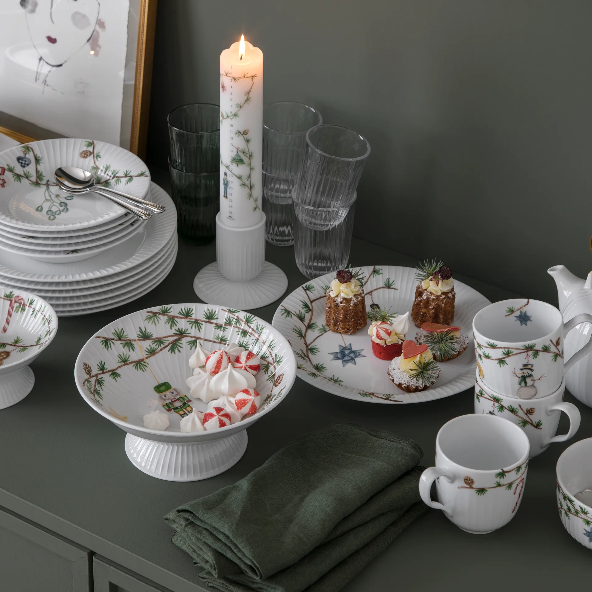 Hammershøi block candle Ø5 cm, White Kähler