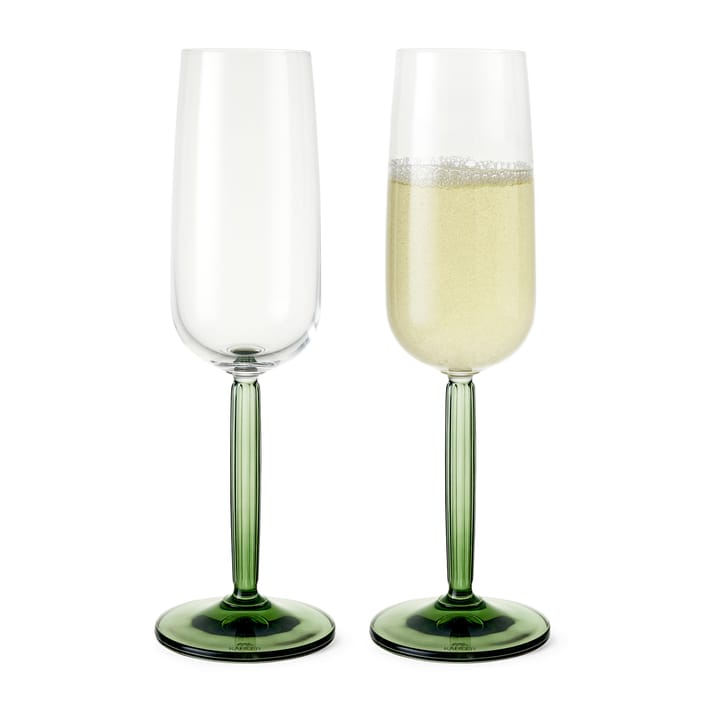 Hammershøi champagne glass 24 cl 2pack - Green - Kähler