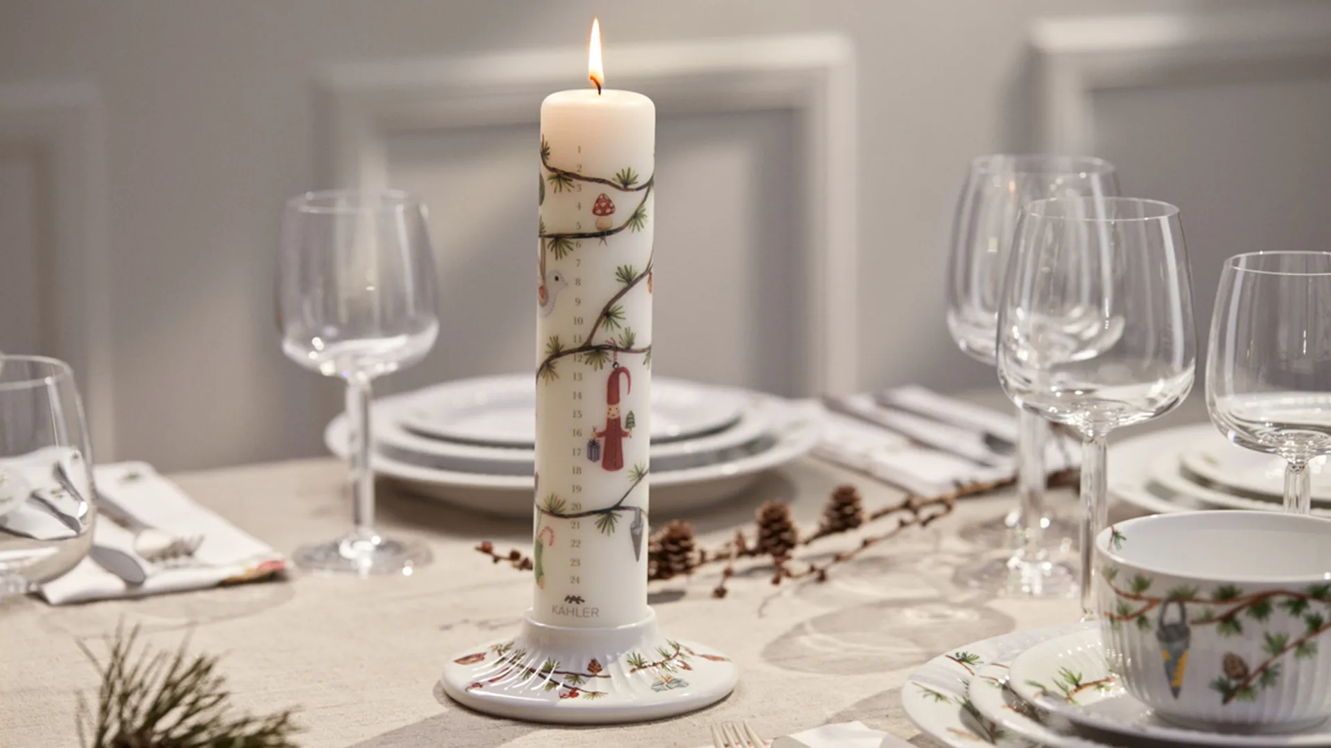 Hammershøi Christmas Advent candle Ø5 cm, 2023 Kähler