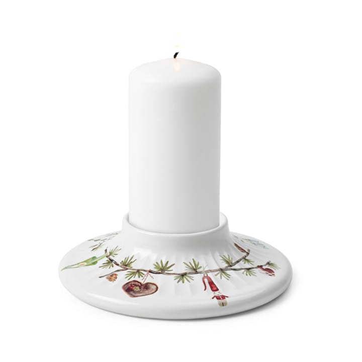 Hammershøi Christmas block candle stick Ø13 cm, White Kähler