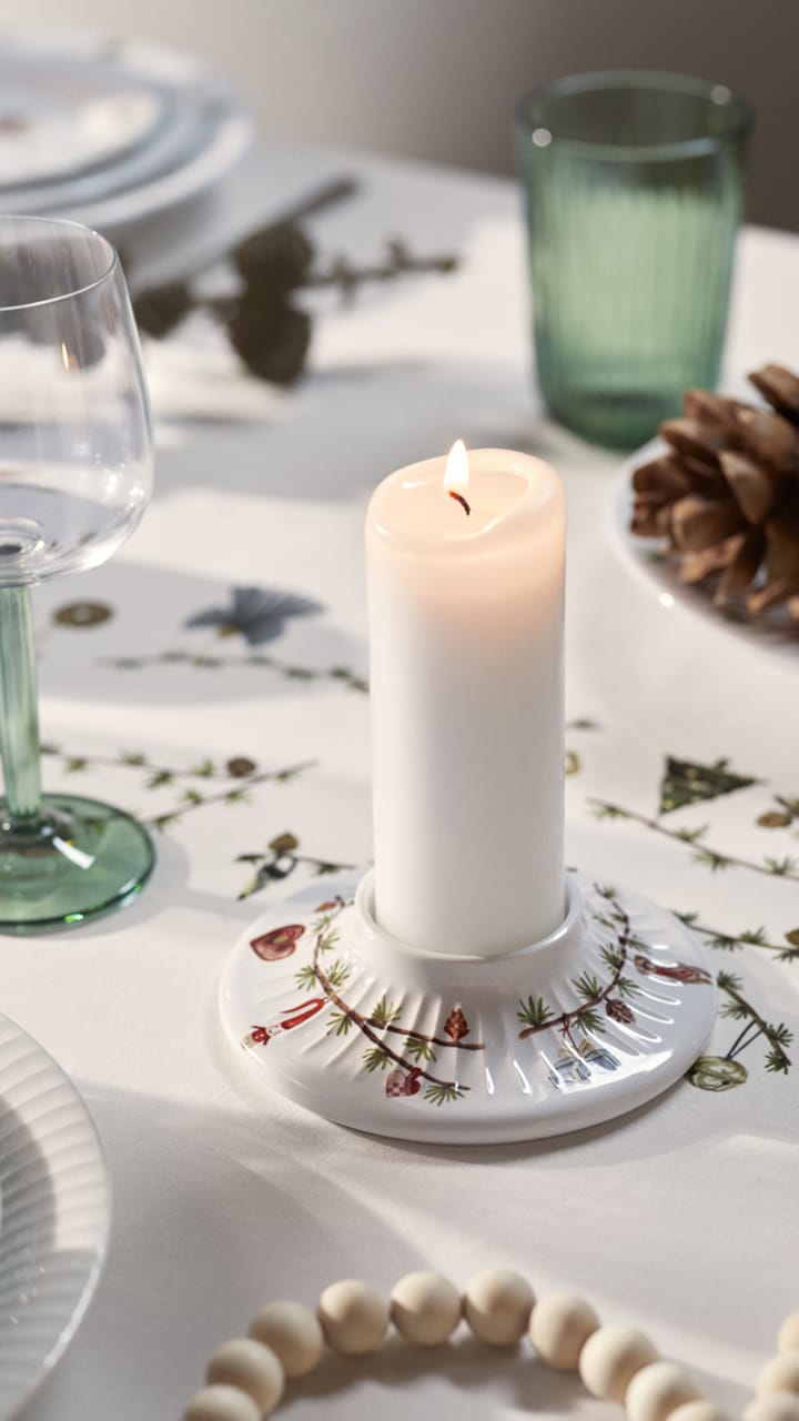 Hammershøi Christmas block candle stick Ø13 cm, White Kähler