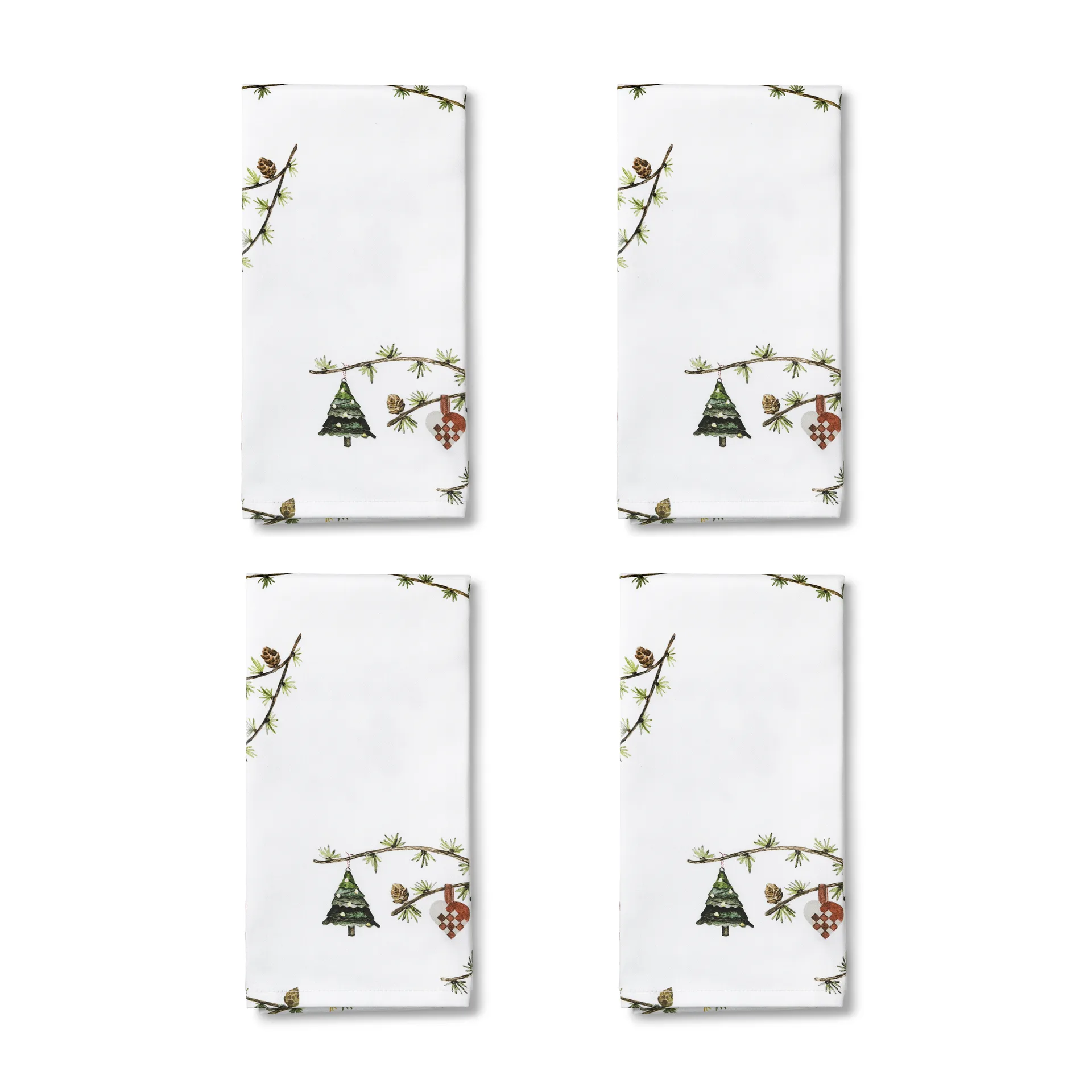 Hammershøi Christmas fabric napkin 45x45 cm 4-pack, White Kähler
