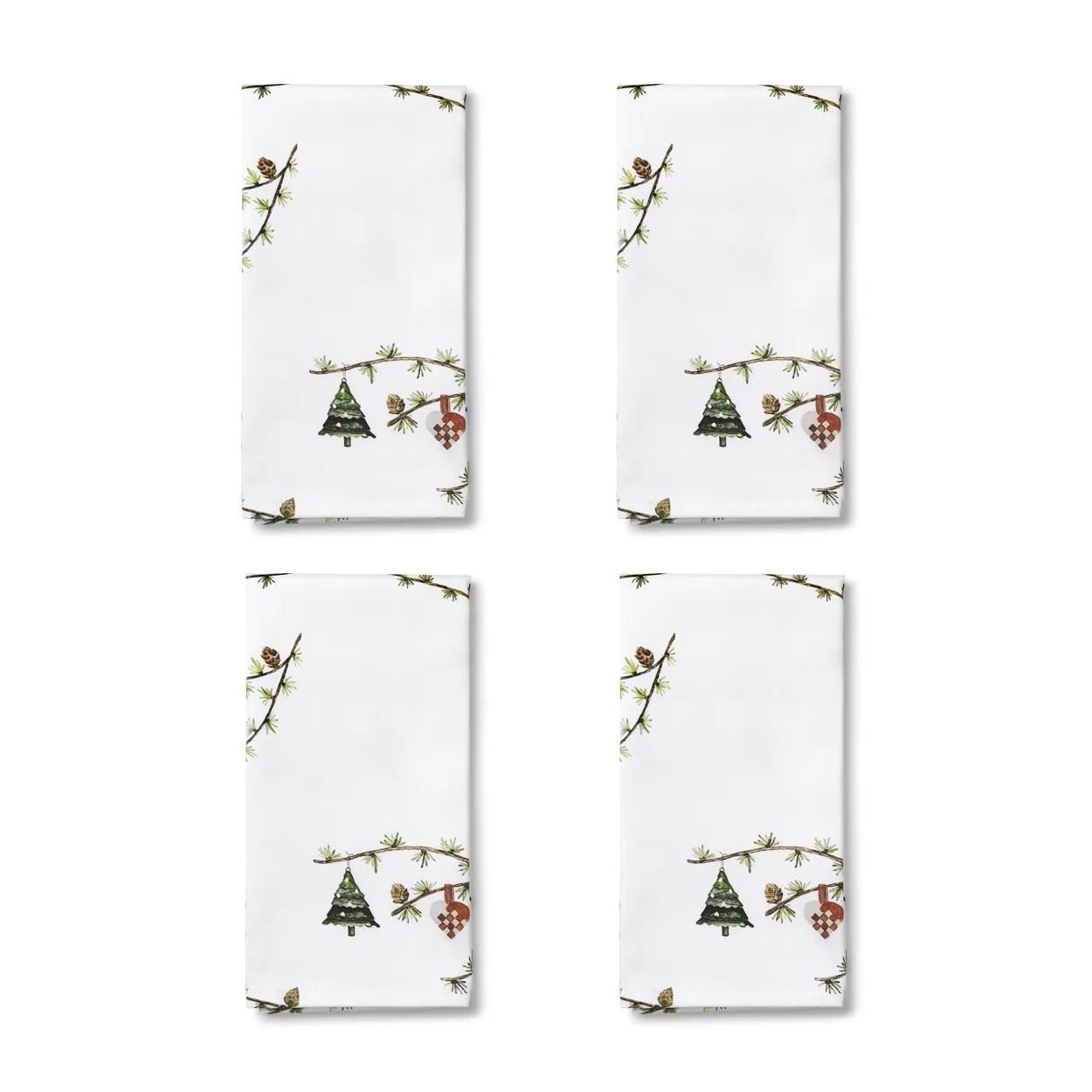 Kähler Hammershoi Christmas fabric napkin 45x45 cm 4-pack White