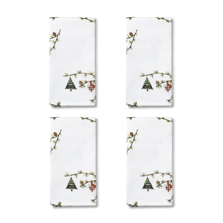 Hammershøi Christmas fabric napkin 45x45 cm 4-pack - White - Kähler