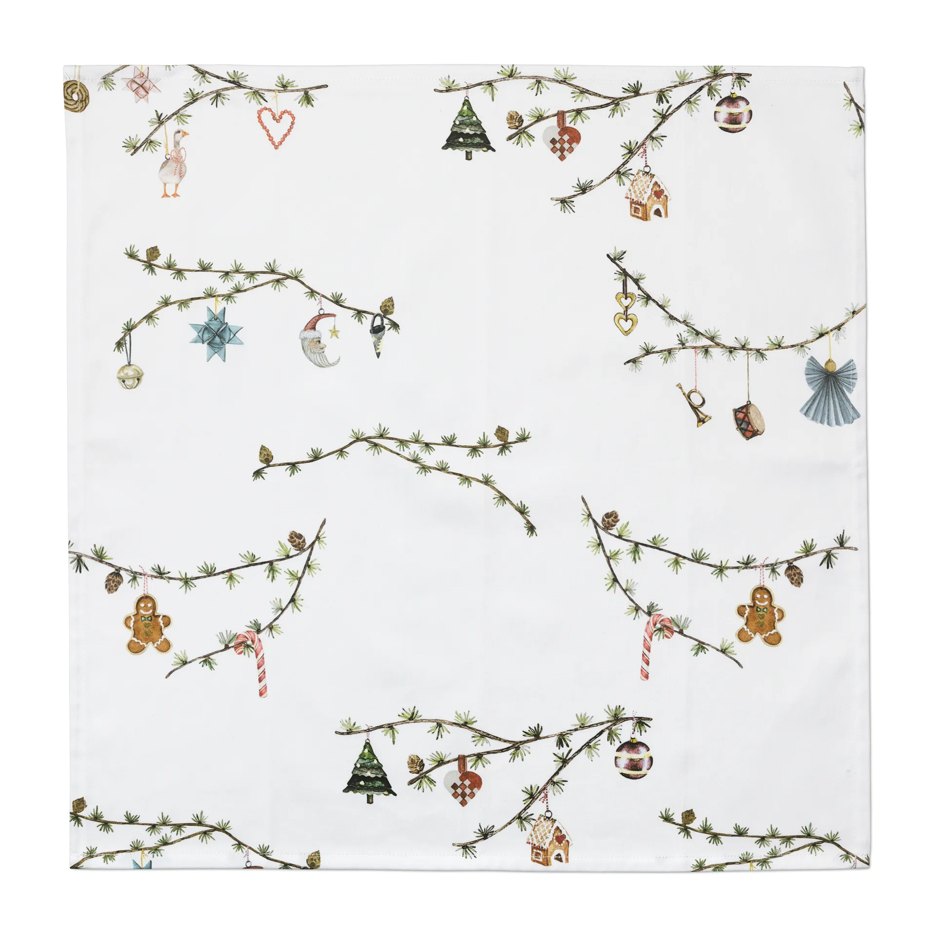 Hammershøi Christmas fabric napkin 45x45 cm 4-pack, White Kähler