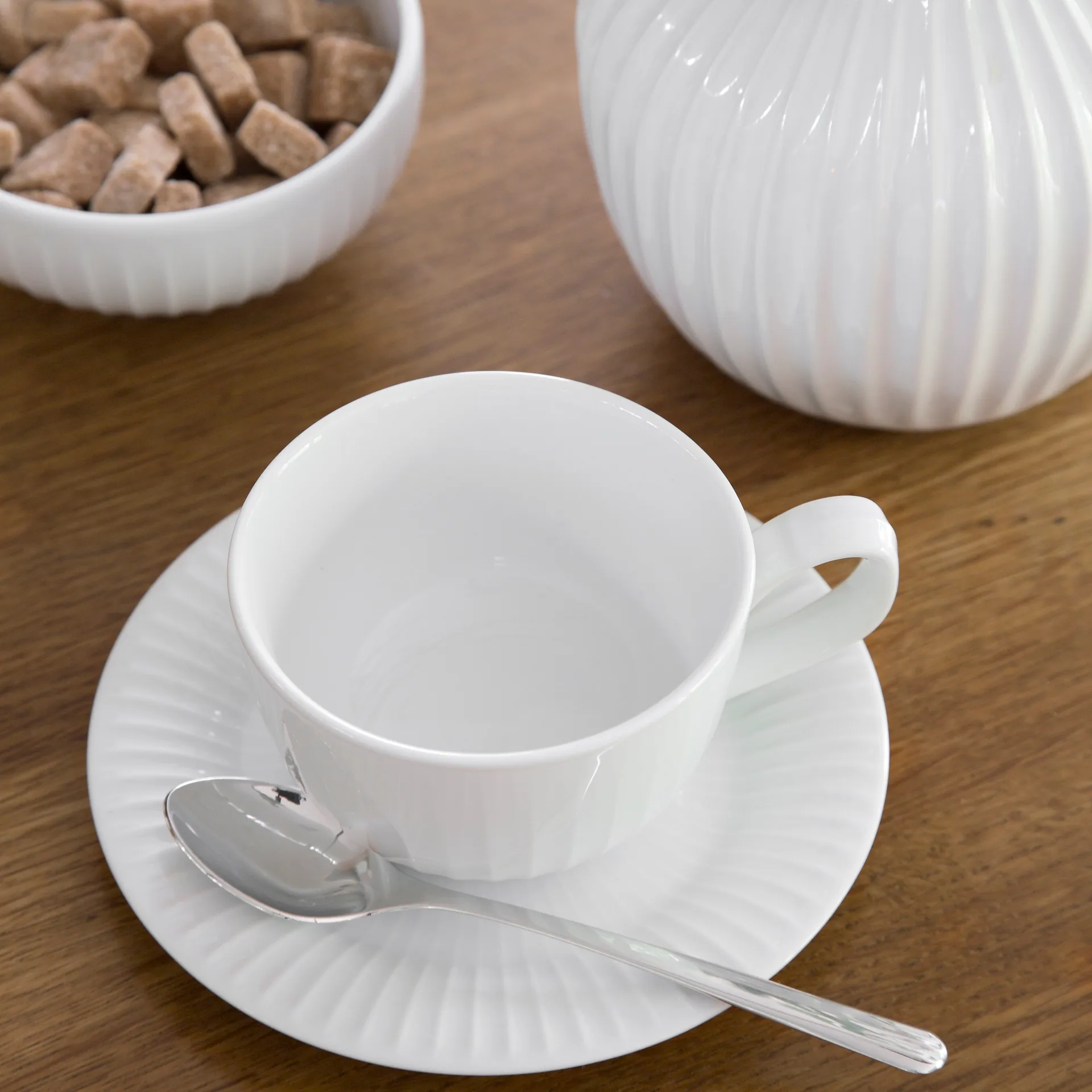 Hammershøi cup with saucer, white Kähler