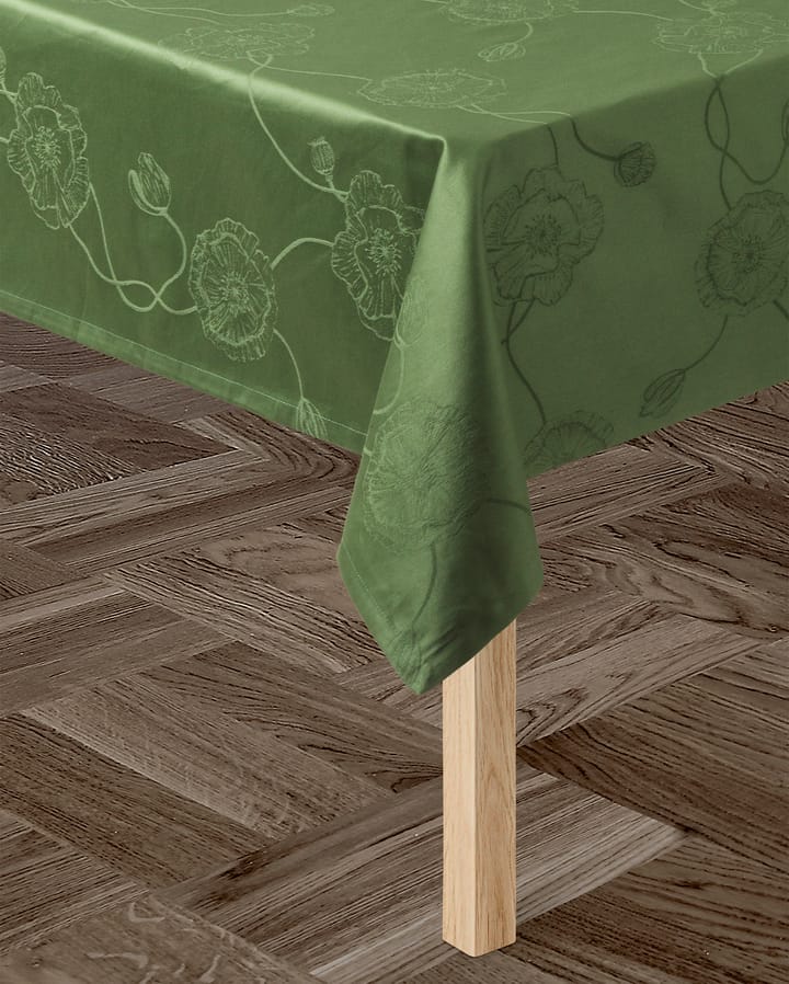 Hammershøi Poppy damask tablecloth green - 150x270 cm - Kähler