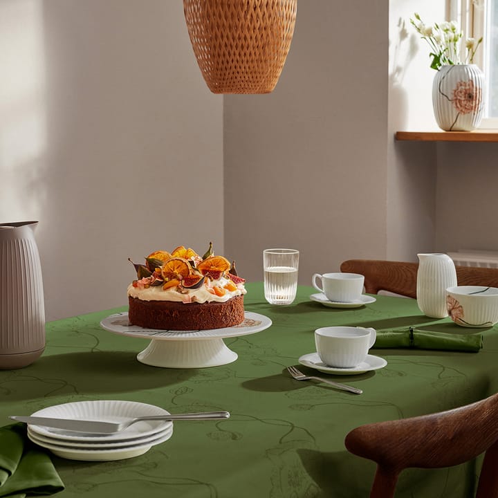 Hammershøi Poppy damask tablecloth green - 150x320 cm - Kähler