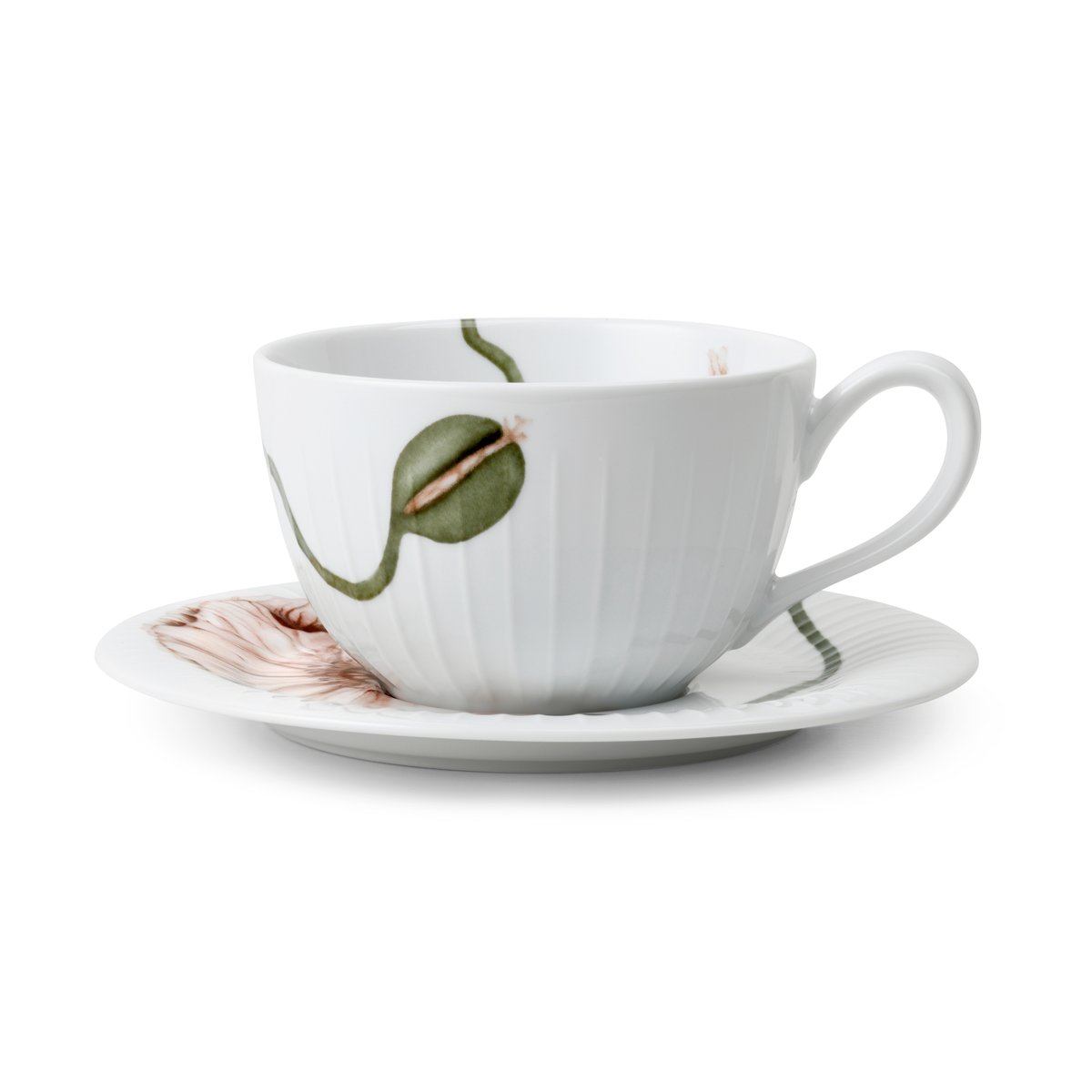Kähler Hammershoi Poppy teacup with saucer 38 cl white