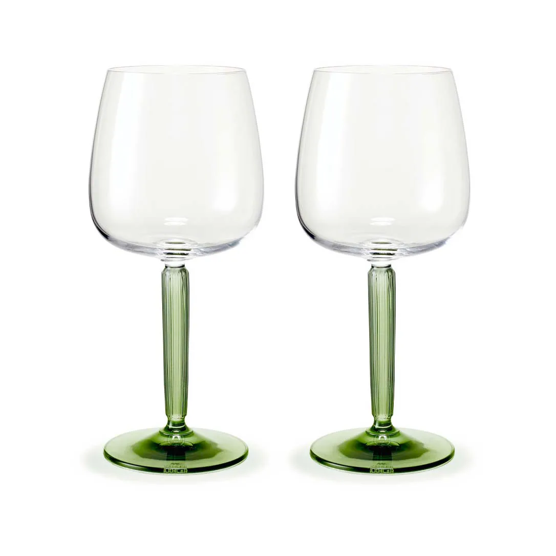 Kähler Hammershoi red wine glass 49 cl 2-pack Clear-green