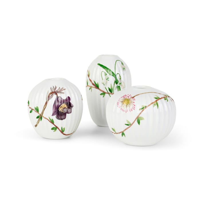 Hammershøi Spring vase miniature 3 pieces - White-decor - Kähler