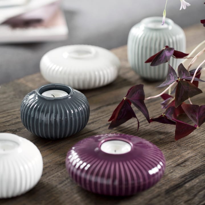 Hammershøi tea light holder medium, anthracite (grey) Kähler