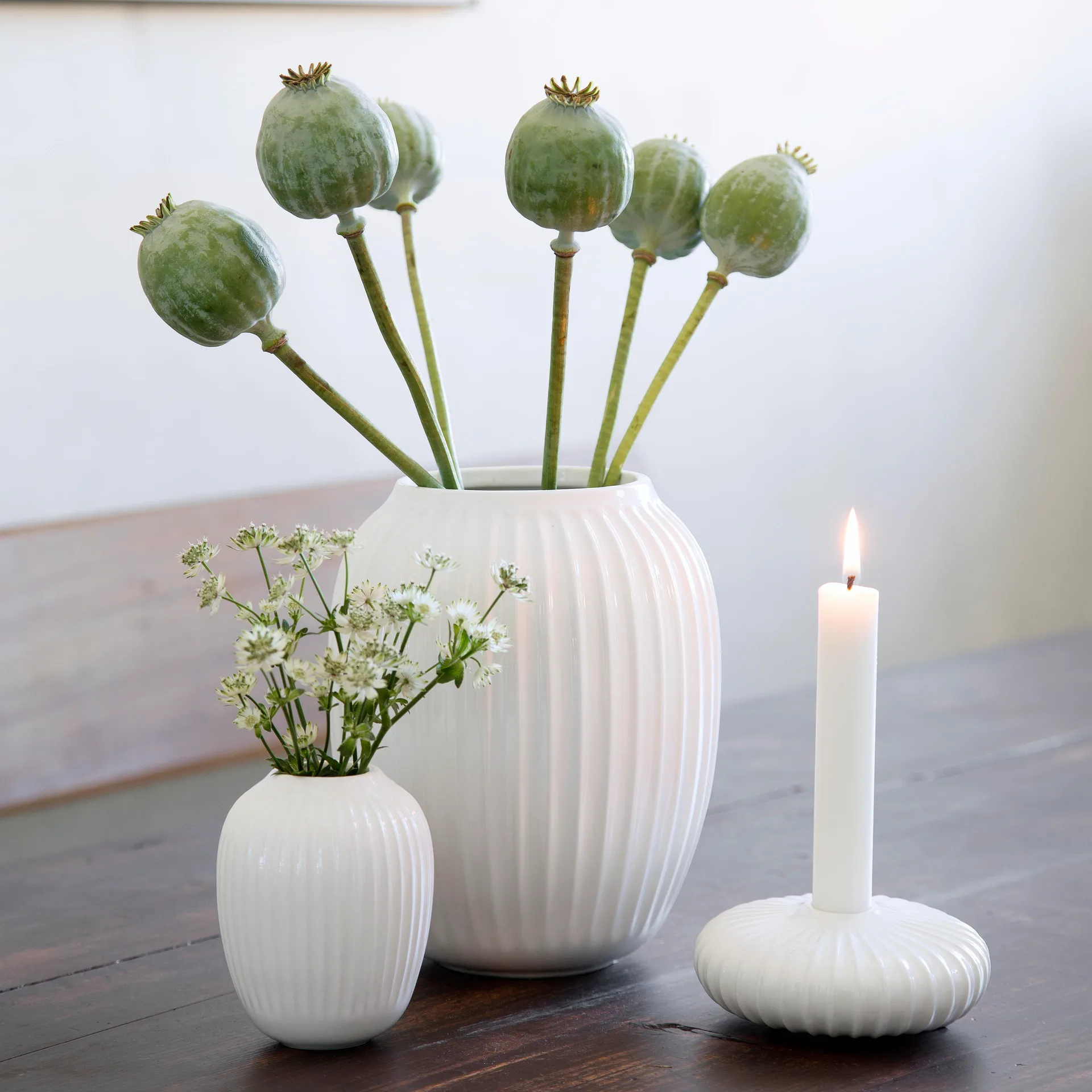 Hammershøi vase, White, medium 21 cm Kähler