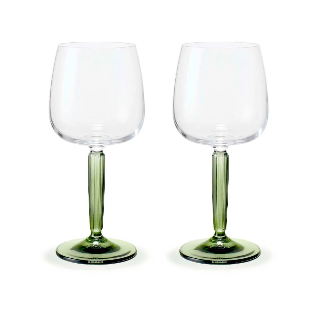 Kähler Hammershoi white wine glass 35 cl 2-pack Clear-green