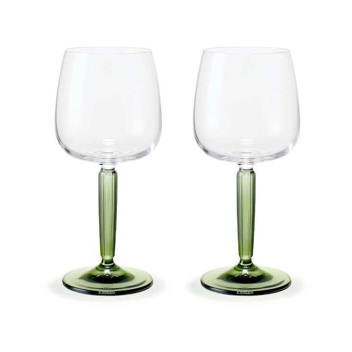 Hammershøi white wine glass 35 cl 2-pack - Clear-green - Kähler
