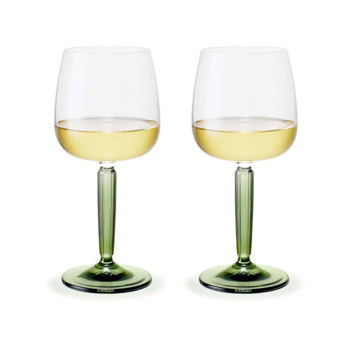 Hammershøi white wine glass 35 cl 2-pack - Clear-green - Kähler