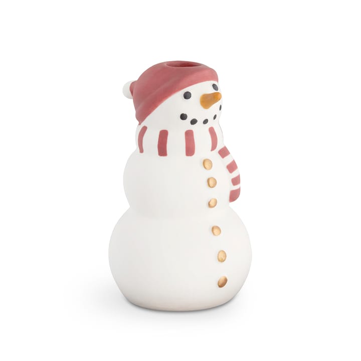 Kähler Christmas porcelain figure Snowman - White-black-red - Kähler