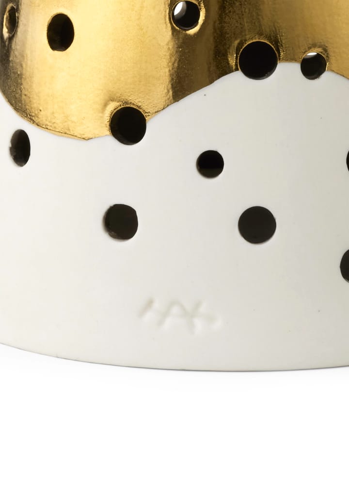 Nobili candle holder medium - Gold-white - Kähler