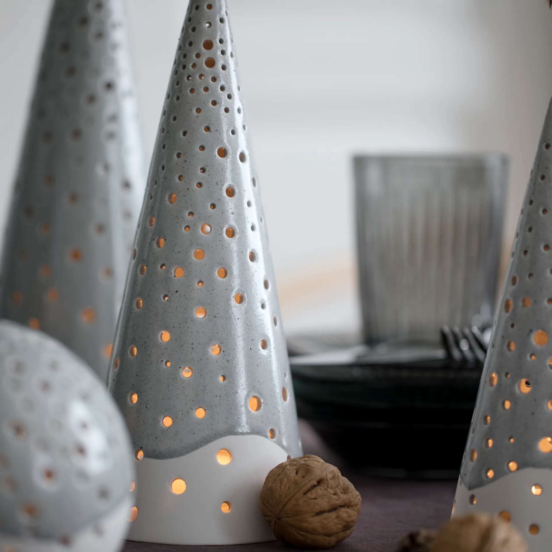 Nobili candle holder medium, grey Kähler