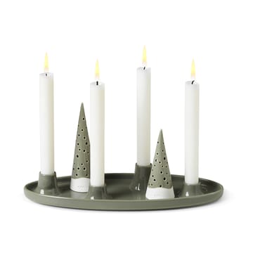 Nobili oval advent candle 33 cm - Green - Kähler