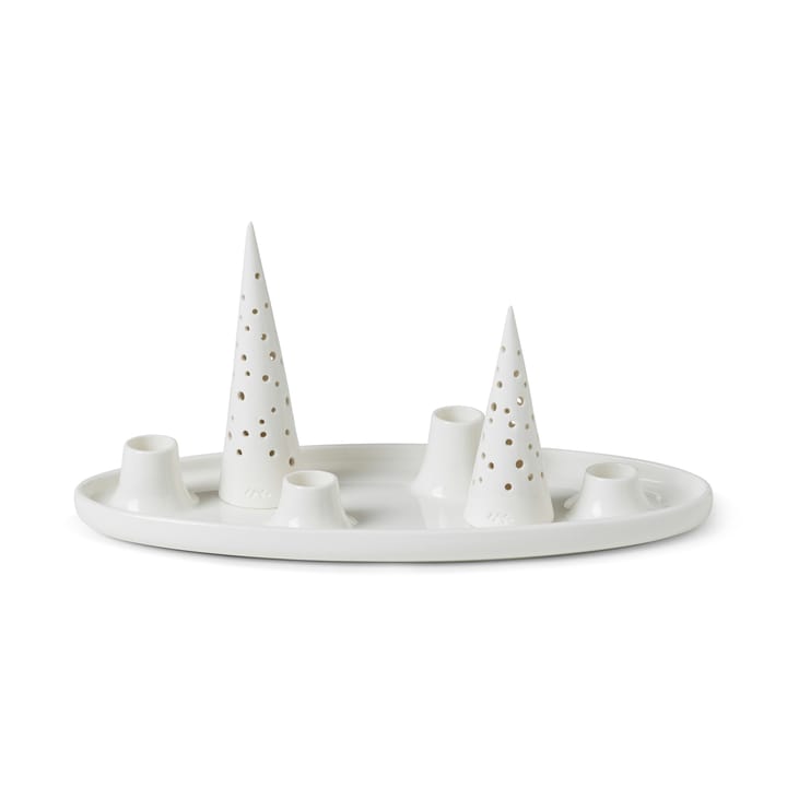 Nobili oval advent candle 33 cm - White - Kähler