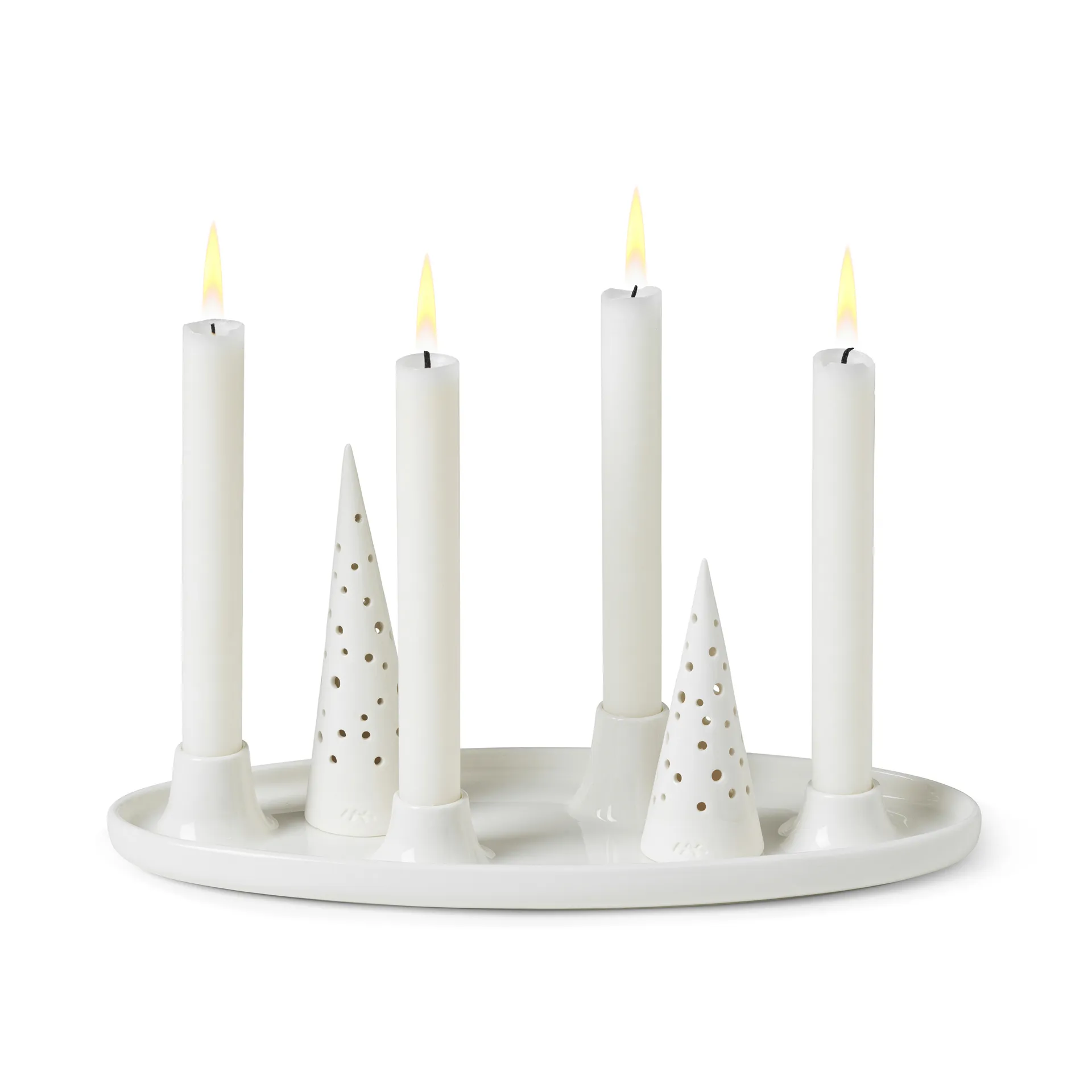 Nobili oval advent candle 33 cm, White Kähler
